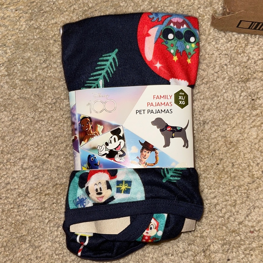 New in package Disney 100 Navy Blue Family Dog Pajamas xl